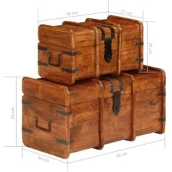 Set Forzieri 2 Pz In Legno Massello Di Acacia E Sheesham VidaXL -Armonia Decor 10399310 3