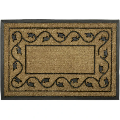 Relaxdays Zerbino Ingresso Casa, 90x60 Cm, Tappetino Rettangolare Classico, Fibra Di Cocco, Indoor & Outdoor, Naturale 3 Relaxdays Zerbino Ingresso Casa, 90x60 Cm, Tappetino Rettangolare Classico, Fibra Di Cocco, Indoor & Outdoor, Naturale