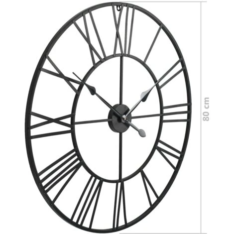 Orologio Da Parete Vintage Al Quarzo In Metallo 80cm XXL VidaXL 5 Orologio Da Parete Vintage Al Quarzo In Metallo 80cm XXL VidaXL - immagine 3