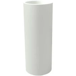 Vaso Fioriera Bianco Tondo Alto Per Fiori Piante Moderno In Resina Mod. Barocco