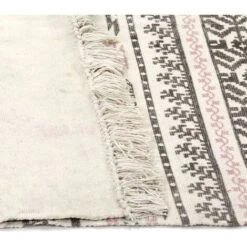 Tappeto Kilim In Cotone 120x180 Cm Con Motivi Grigi/Rosa VidaXL -Armonia Decor 11187607 4