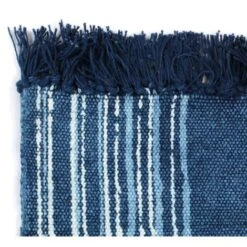 Tappeto Kilim In Cotone 120x180 Cm Con Motivi Blu VidaXL 8 Tappeto Kilim In Cotone 120x180 Cm Con Motivi Blu VidaXL -Armonia Decor 11187643 3