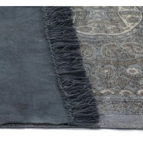 Tappeto Kilim In Cotone 120x180 Cm Con Motivi Grigi VidaXL 6 Tappeto Kilim In Cotone 120x180 Cm Con Motivi Grigi VidaXL - immagine 4