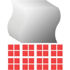 Specchi Da Parete 8 Pz 20x20 Cm In Vetro A Onda VidaXL