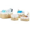 Relaxdays Set 4 Cestini Portaoggetti In Bambù, Scatole Per Armadi, Organizer Scaffali, HxLxP 17,5 X 32 X 23 Cm, Naturale -Armonia Decor 11261355 1