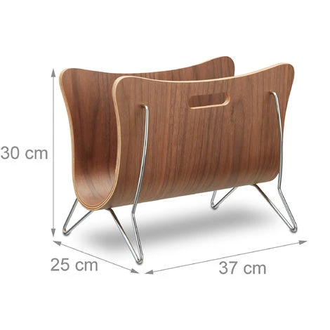 Relaxdays Portariviste Da Terra In Legno Curvato, Organizer Porta Giornali Design Moderno, HLP 30 X 37 X 25 Cm, Naturale 6 Relaxdays Portariviste Da Terra In Legno Curvato, Organizer Porta Giornali Design Moderno, HLP 30 X 37 X 25 Cm, Naturale - immagine 4