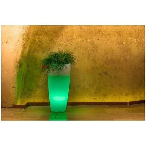 Vaso Luce In Polimero Monacis Stilo Round Bright - Ø 33 Cm. - H 70 Cm. Luce Verde 4 Vaso Luce In Polimero Monacis Stilo Round Bright - Ø 33 Cm. - H 70 Cm. Luce Verde - immagine 2