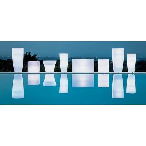 Vaso Luce In Polimero Monacis Stilo Round Bright - Ø 33 Cm. - H 70 Cm. Luce Verde 5 Vaso Luce In Polimero Monacis Stilo Round Bright - Ø 33 Cm. - H 70 Cm. Luce Verde - immagine 3