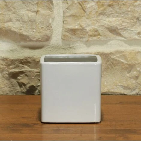 Vaso Cubo Per Piante E Bonsai In Ceramica Bianco Cm. 12,5 3 Vaso Cubo Per Piante E Bonsai In Ceramica Bianco Cm. 12,5