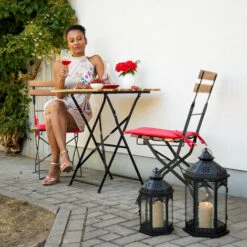 Relaxdays Set Di 3 Lanterne, Per Esterni Ed Interni, 3 Grandezze, Stile Vintage, Portacandele, Colore Nero -Armonia Decor 12487326 3