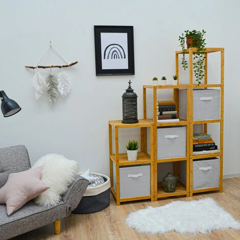 DuneDesign Set 4 Scatole Portaoggetti Box Pieghevole 33x38x33cm Cestino Contenitore Cesta Con Maniglie In Tessuto Bianco 4 DuneDesign Set 4 Scatole Portaoggetti Box Pieghevole 33x38x33cm Cestino Contenitore Cesta Con Maniglie In Tessuto Bianco - immagine 2