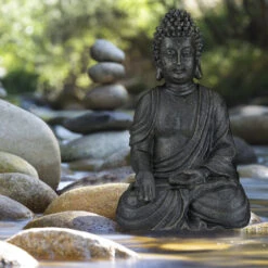 Relaxdays Statua Zen Del Buddha Seduto XL, 40 Cm, Feng Shui, Per Esterni, Da Giardino, Decorativa, Grigio Chiaro 11 Relaxdays Statua Zen Del Buddha Seduto XL, 40 Cm, Feng Shui, Per Esterni, Da Giardino, Decorativa, Grigio Chiaro -Armonia Decor 13204356 5