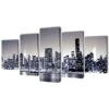 5 Pz Stampa Su Tela Da Muro Panorama New York Monocromatico 100 X 50cm VidaXL -Armonia Decor 1343767 1