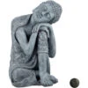 Relaxdays Statua Del Buddha Con Testa Piegata, XL 60cm, Da Giardino, Decorativa, In Resina, Impermeabile, Grigio -Armonia Decor 13667381 1