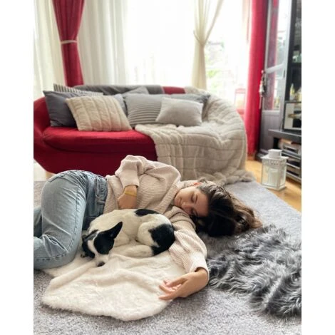 Pelle Sintetica Di Pecora Colore Grigio Mungo 6 Pelle Sintetica Di Pecora Colore Grigio Mungo - immagine 4