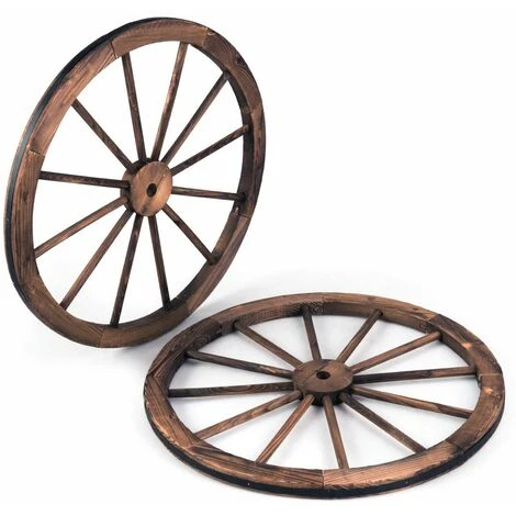 Set Di 2 Ruote Decorative In Legno Vintage Da Giardino, Carrello Ruota Decorazione Del Giardino E Parete, 76 X 76 X 3,5 Cm Legno Di Abete 3 Set Di 2 Ruote Decorative In Legno Vintage Da Giardino, Carrello Ruota Decorazione Del Giardino E Parete, 76 X 76 X 3,5 Cm Legno Di Abete