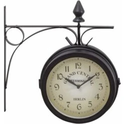 Orologio Da Stazione, Orologio Da Parete Bifacciale, Orologio A Due Lati Di Design Retrò