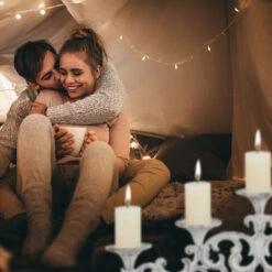 Relaxdays Portacandele Antico, A 5 Bracci Candelabro, Shabby Chic, In Ghisa, Vintage, HxLxP: 20 X 59 X 9,5 Cm, Bianco -Armonia Decor 17025730 3