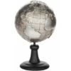 Figura Decorativa Globo Terrestre Argento Piedistallo Nero 18 X 33 Cm Earth -Armonia Decor 17741495 1