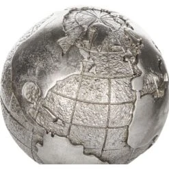 Figura Decorativa Globo Terrestre Argento Piedistallo Nero 18 X 33 Cm Earth 10 Figura Decorativa Globo Terrestre Argento Piedistallo Nero 18 X 33 Cm Earth -Armonia Decor 17741495 4