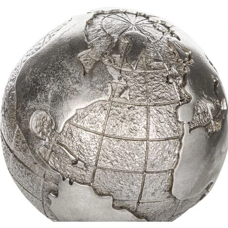 Figura Decorativa Globo Terrestre Argento Piedistallo Nero 18 X 33 Cm Earth 6 Figura Decorativa Globo Terrestre Argento Piedistallo Nero 18 X 33 Cm Earth - immagine 4