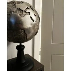 Figura Decorativa Globo Terrestre Argento Piedistallo Nero 18 X 33 Cm Earth 11 Figura Decorativa Globo Terrestre Argento Piedistallo Nero 18 X 33 Cm Earth -Armonia Decor 17741495 5