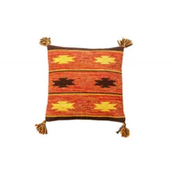 Doge Milano Tappeto Moderno Chicago, Stile Kilim, 100% Cotone, Arancione, 45x45cm