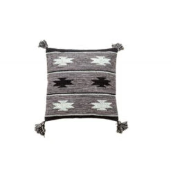 Doge Milano Tappeto Moderno Chicago, Stile Kilim, 100% Cotone, Grigio, 45x45cm