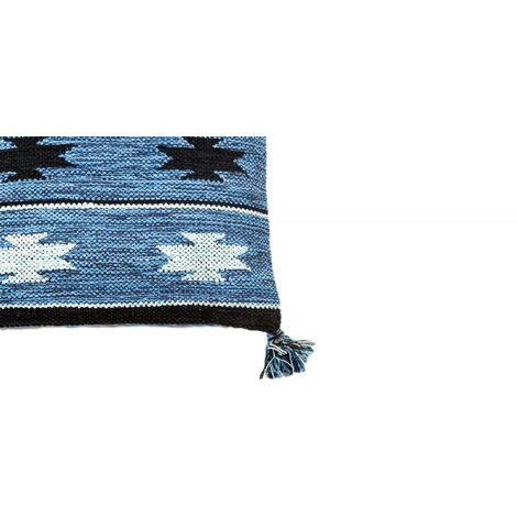 Doge Milano Tappeto Moderno Chicago, Stile Kilim, 100% Cotone, Blu , 45x45cm 4 Doge Milano Tappeto Moderno Chicago, Stile Kilim, 100% Cotone, Blu , 45x45cm - immagine 2