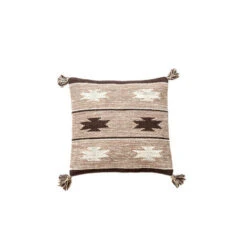 Doge Milano Tappeto Moderno Chicago, Stile Kilim, 100% Cotone, Avorio, 45x45cm