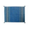 Doge Milano Tappeto Moderno Kansas, Stile Kilim, 100% Cotone, Blu, 90x60cm