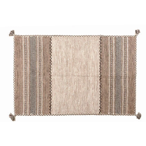 Doge Milano Tappeto Moderno Kansas, Stile Kilim, 100% Cotone, Avorio, 90x60cm 3 Doge Milano Tappeto Moderno Kansas, Stile Kilim, 100% Cotone, Avorio, 90x60cm