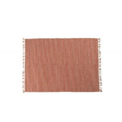 Doge Milano Tappeto Moderno Atlanta, Stile Kilim, 100% Cotone, Rosa, 110x60cm