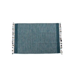 Doge Milano Tappeto Moderno Dallas, Stile Kilim, 100% Cotone, Blu, 110x60cm