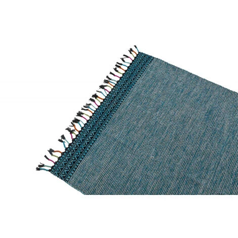 Doge Milano Tappeto Moderno Dallas, Stile Kilim, 100% Cotone, Blu, 110x60cm 4 Doge Milano Tappeto Moderno Dallas, Stile Kilim, 100% Cotone, Blu, 110x60cm - immagine 2