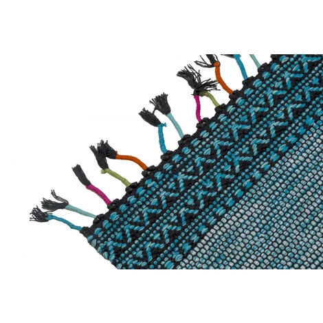 Doge Milano Tappeto Moderno Dallas, Stile Kilim, 100% Cotone, Blu, 110x60cm 5 Doge Milano Tappeto Moderno Dallas, Stile Kilim, 100% Cotone, Blu, 110x60cm - immagine 3