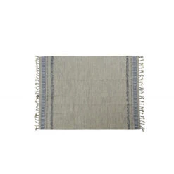 Doge Milano Tappeto Moderno Boston, Stile Kilim, 100% Cotone, Grigio, 110x60cm