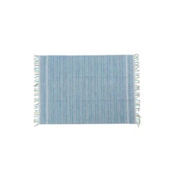 Doge Milano Tappeto Moderno Alabama, Stile Kilim, 100% Cotone, Blu, 110x60cm