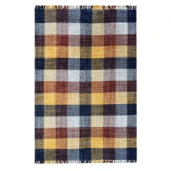 Doge Milano Tappeto Moderno Sacramento, Stile Kilim, 100% Cotone, Arancione, 110x60cm