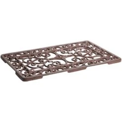 Zerbino In Ghisa Grande Ingresso Casa Anticato Esterno Mezzaluna Rettangolare Bianco Ruggine Tappetino Tappeto Antiscivolo