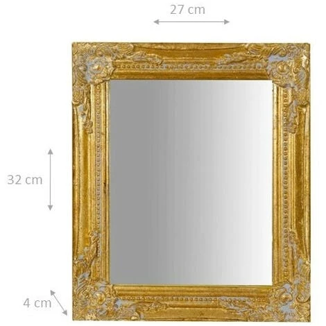 Set 2 Specchi Da Parete Oro 32x27cm Specchio Ingresso Oro Anticato 4 Set 2 Specchi Da Parete Oro 32x27cm Specchio Ingresso Oro Anticato - immagine 2