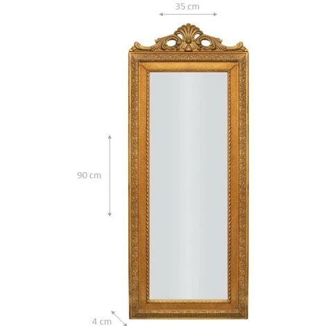 Specchio Da Parete Specchio Bagno Con Cornice Oro Specchio Shabby Specchio Da Parete Specchio Camera Letto 90x35x4 Cm 4 Specchio Da Parete Specchio Bagno Con Cornice Oro Specchio Shabby Specchio Da Parete Specchio Camera Letto 90x35x4 Cm - immagine 2