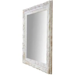 Specchio Vintage Da Parete 74x64x4 Cm Specchio Shabby Bianco Argento Anticato Specchiera Bagno A Muro Specchio Da Parete -Armonia Decor 18030135 3