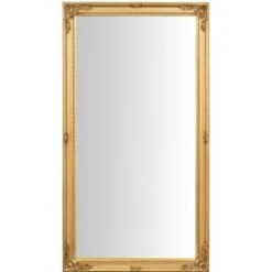 Specchio Specchiera Da Parete E Appendere E Appendere Verticale/orizzontale L72xPR3xH132 Cm Finitura Oro Anticato.