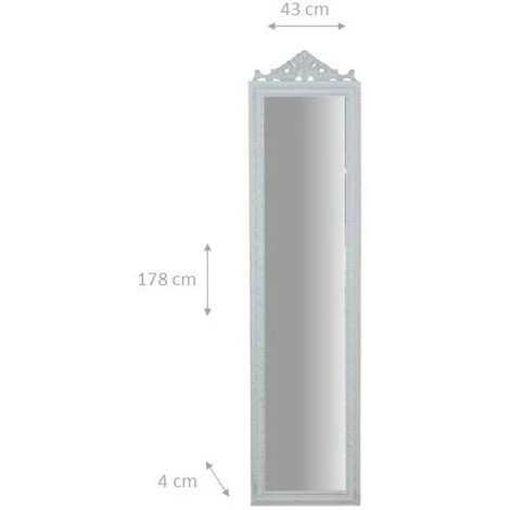 Specchio Da Terra Camera Da Letto 178x43 Cm Specchio Grande Da Terra In Legno Color Bianco Specchio Lungo 4 Specchio Da Terra Camera Da Letto 178x43 Cm Specchio Grande Da Terra In Legno Color Bianco Specchio Lungo - immagine 2