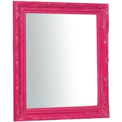 Specchio Specchiera Da Parete E Appendere Verticale/orizzontale L64xPR4xH74 Cm Finitura Fucsia Lucido.