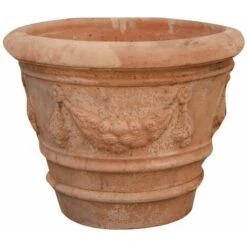 Conca Festonata Invecchiata, In Terracotta Toscana Diam.50x40 Cm -Armonia Decor 18031118 3