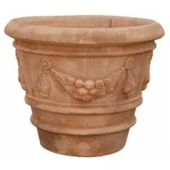 Vaso Terracotta 60x50 Cm Vaso In Terracotta Toscana Fatto A Mano Vasi Da Giardino
