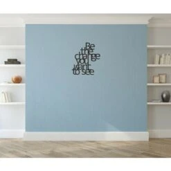 Decorazione In Metallo Change - Wall Art Muro - Citazioni - Per Soggiorno, Camera - Nero In Acciaio, 62 X 0,15 X 70 Cm -Armonia Decor 18217828 4