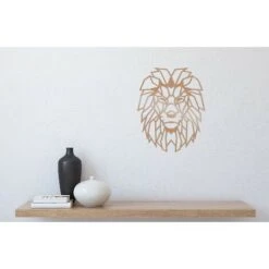 Decorazione In Metallo Lion - Wall Art Muro - Testa Di Leone - Per Soggiorno, Camera - Color Rame In Acciaio, 40 X 0,15 X 50 Cm 9 Decorazione In Metallo Lion - Wall Art Muro - Testa Di Leone - Per Soggiorno, Camera - Color Rame In Acciaio, 40 X 0,15 X 50 Cm -Armonia Decor 18265821 4